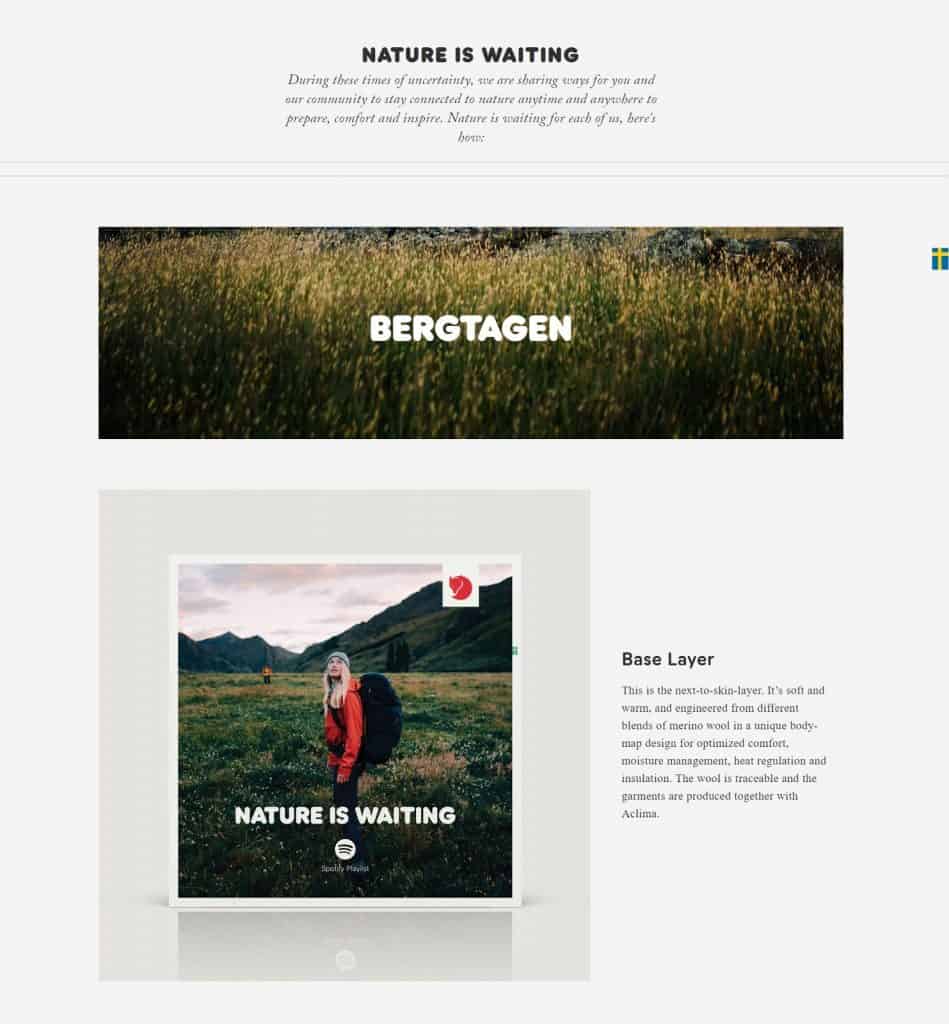 Fjallraven content marketing example