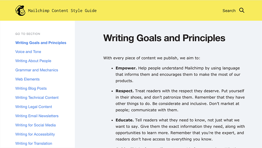 different writing styles examples