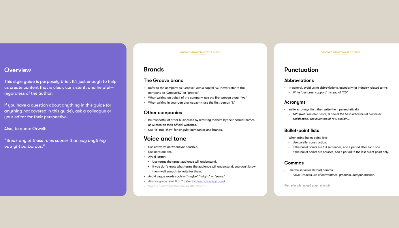 Style guide template with examples - Writer