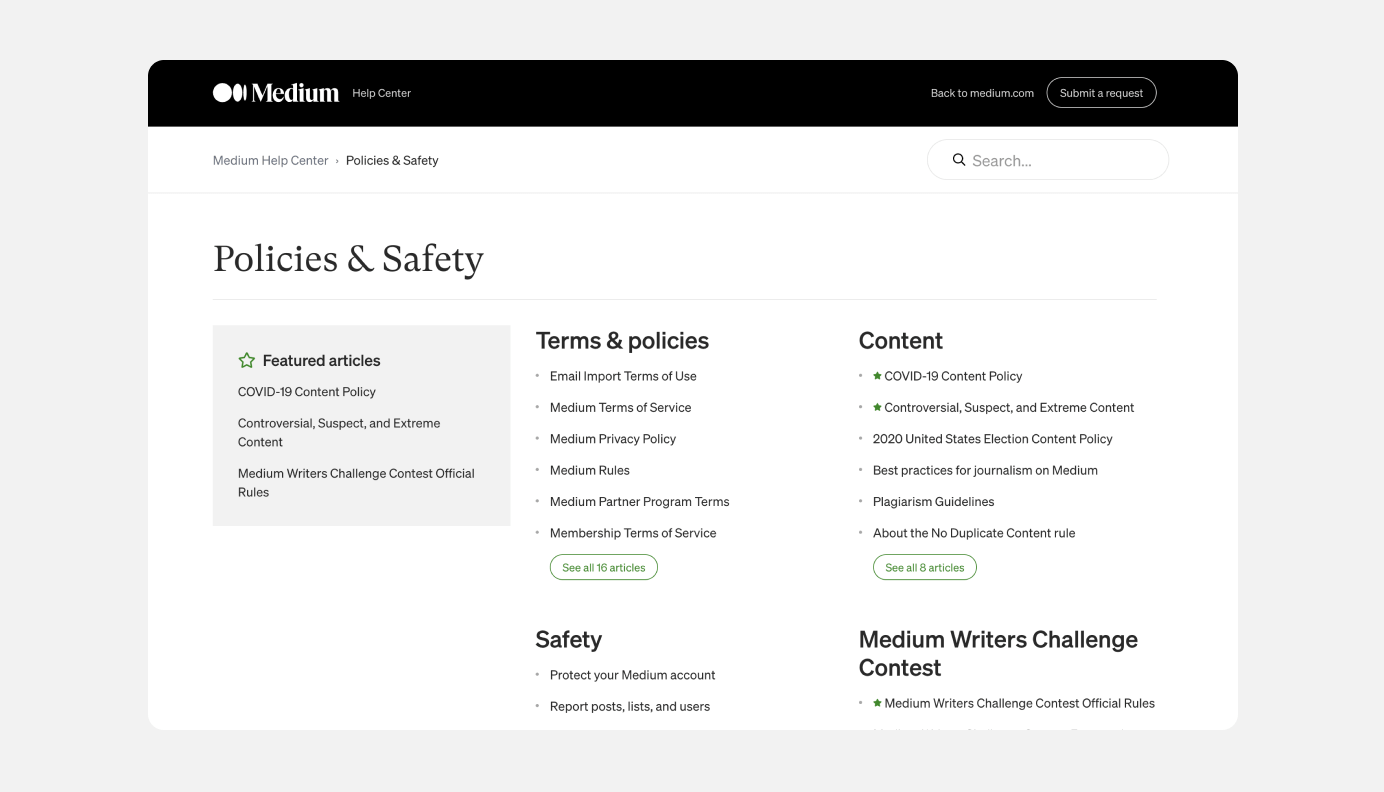 Medium's Content Guidelines