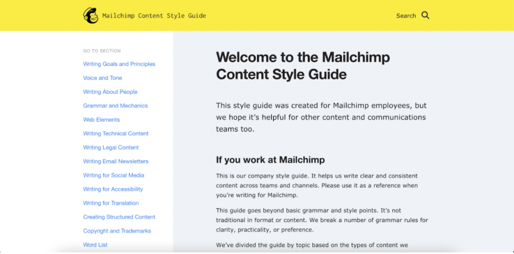 Mailchip styleguide