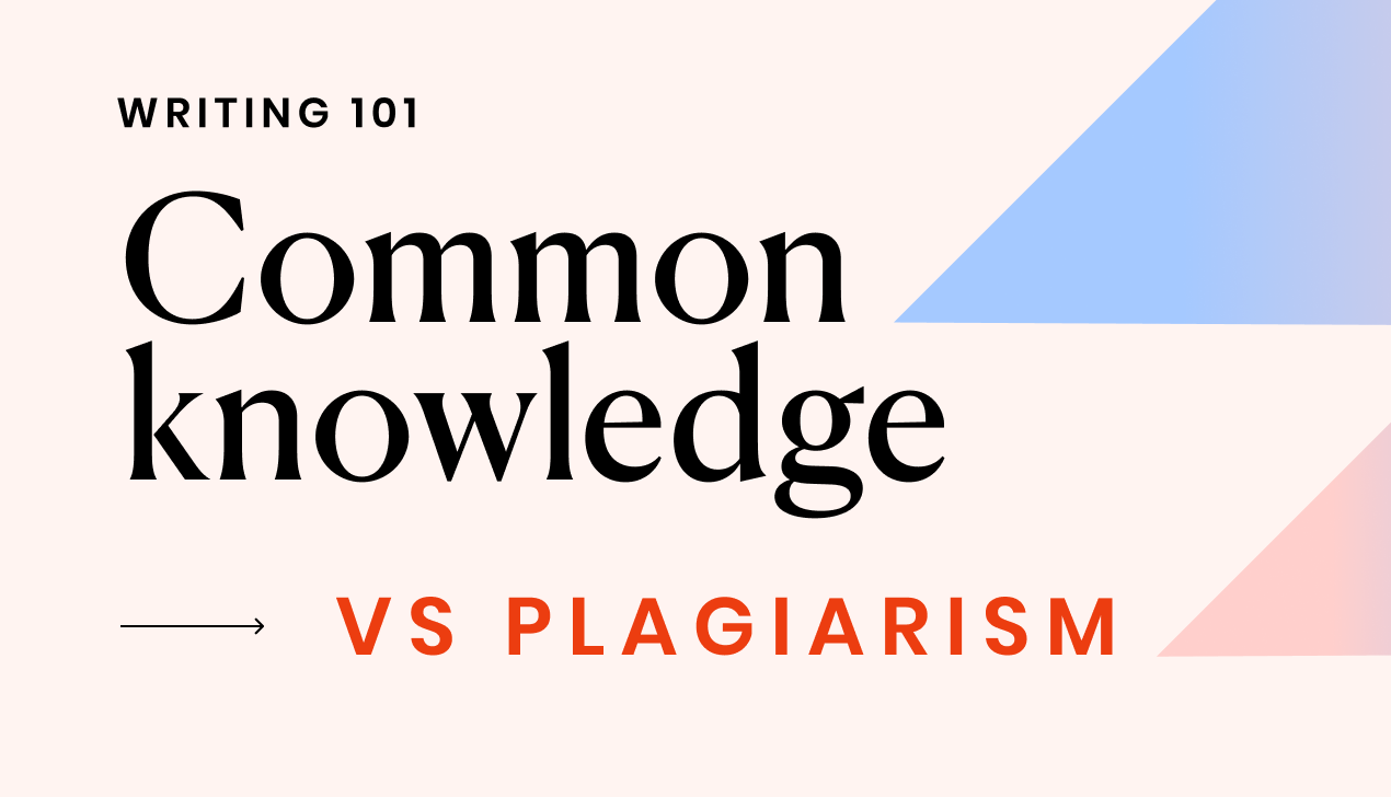 Common Knowledge vs plagiarism