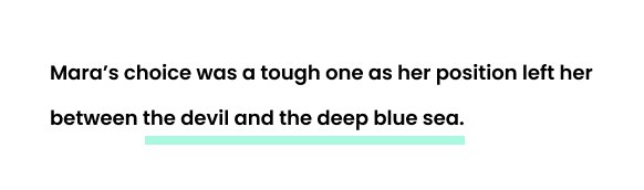 Mara’s choice was a tough one as her position left her between the devil and the deep blue sea.