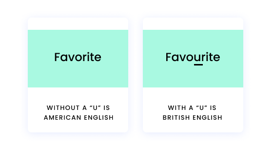 Favorite without a “u” is American English. Favourite with a “u” is British English.