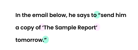In the email below, he syas to send him a copy of 'The Sample Report' tomorrow.