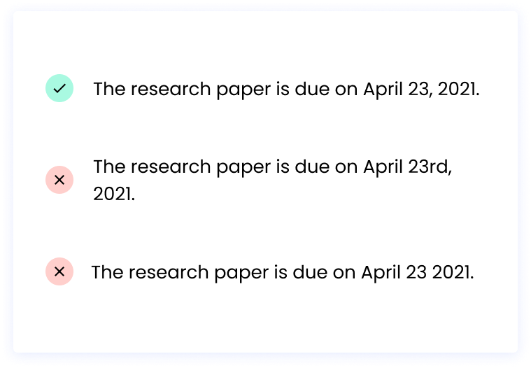 how to properly write a date in an essay