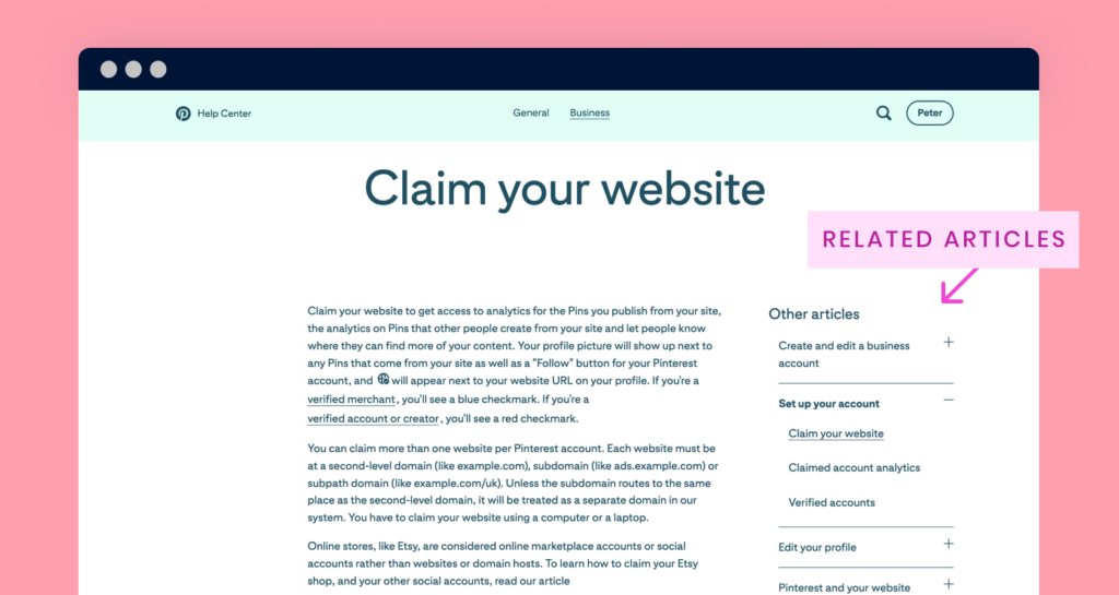 Screenshot of 'Claim your website' page