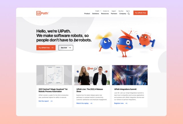 UiPath’s homepage