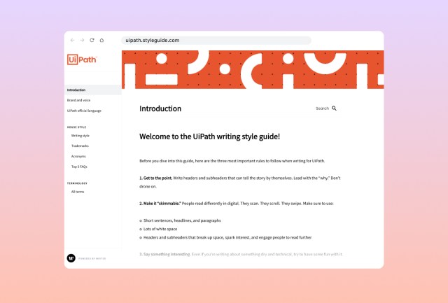 UiPath’s content style guide