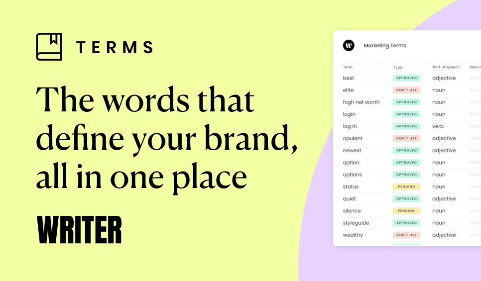 Terms | Terminology Management - Writer
