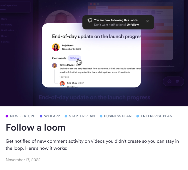 Loom release notes