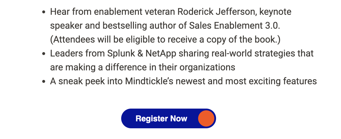 Example Mindtickle "Register Now" CTA.