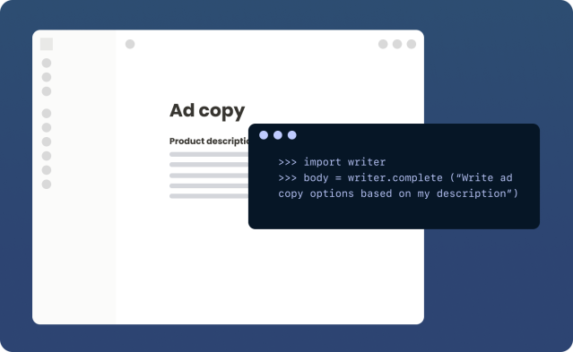 Ad copy with Writer's API