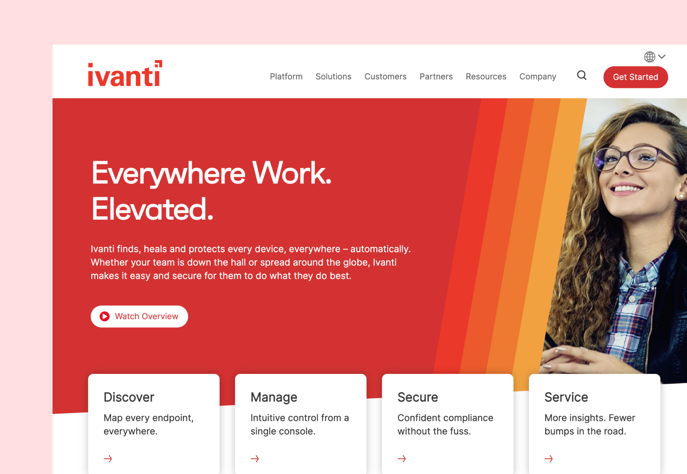 Ivanti's homepage