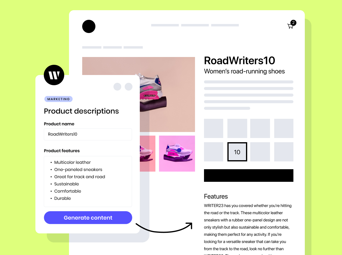 Create content 10x faster: product descriptions in Writer