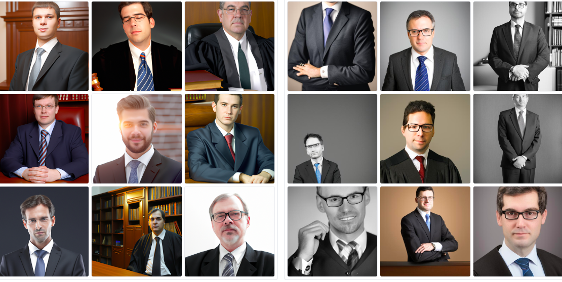 This is a board of images of 18 male lawyers, mostly of caucasian background. 