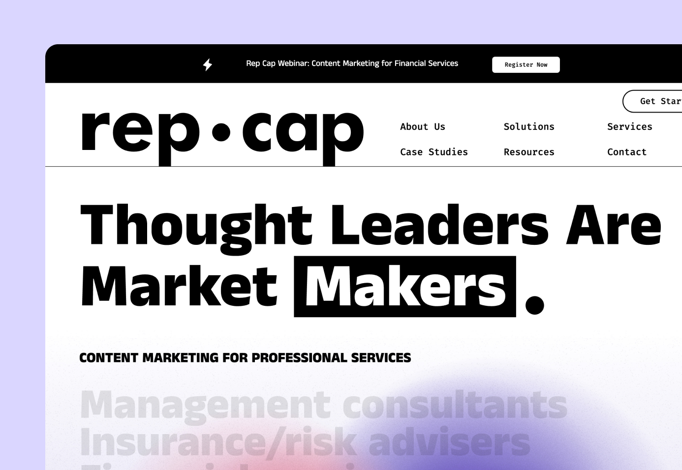 The Rep Cap homepage