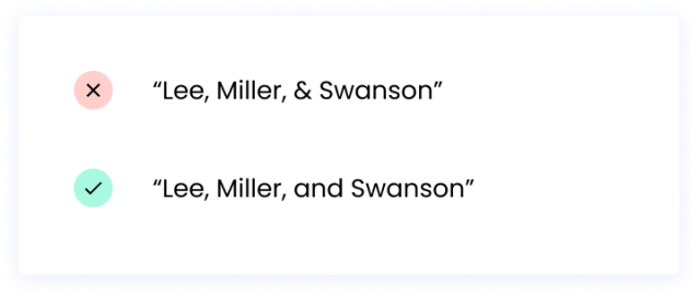 “Lee, Miller, and Swanson”