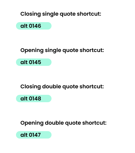 PC keyboard shortcuts