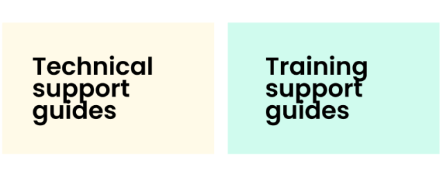 Technical support guides, training support guides