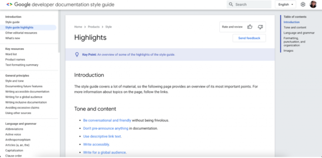 Google developer style guide