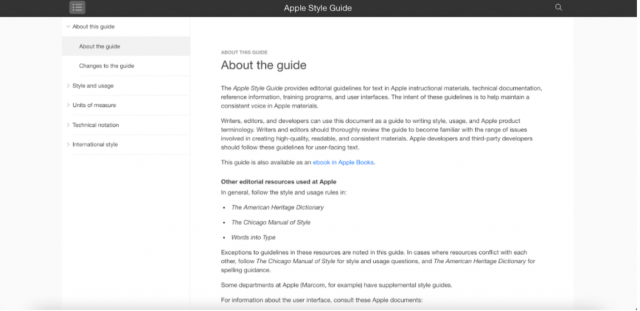 Apple's technical style guide