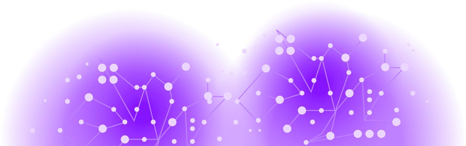 A network of white dots and lines on a purple background representing Knowledge Graph.