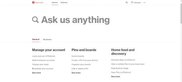 Pinterest - Ask us anything page