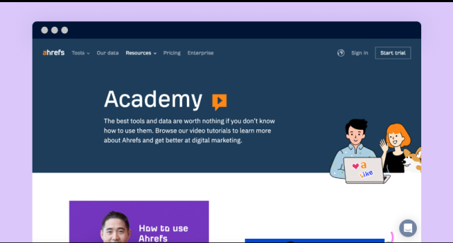 Ahrefs academy page