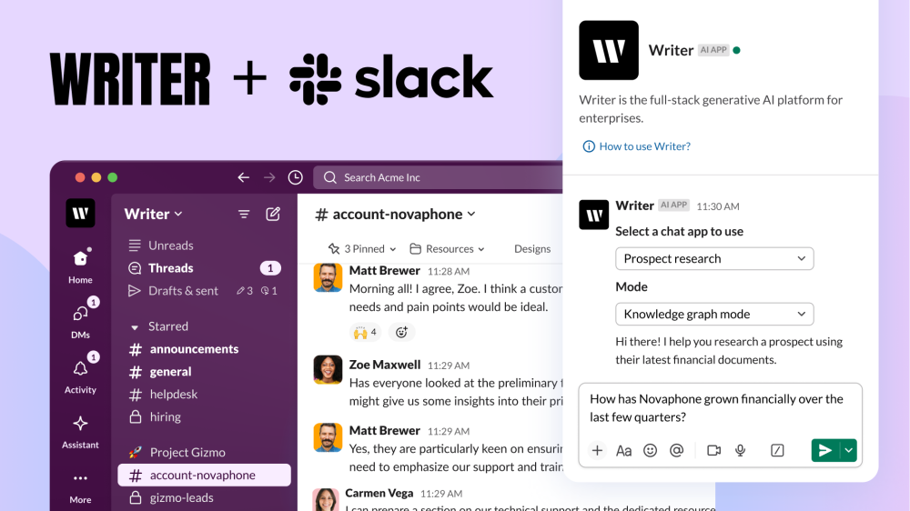 Bringing Writer’s AI superpowers to Slack