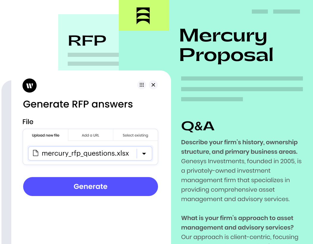 Mercury Proposal Q&A created by a Writer app to generate RFP answers