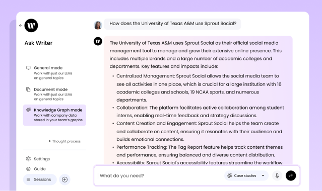 Using Knowledge Graph to query an internal knowledge base of previous Sprout Social case studies