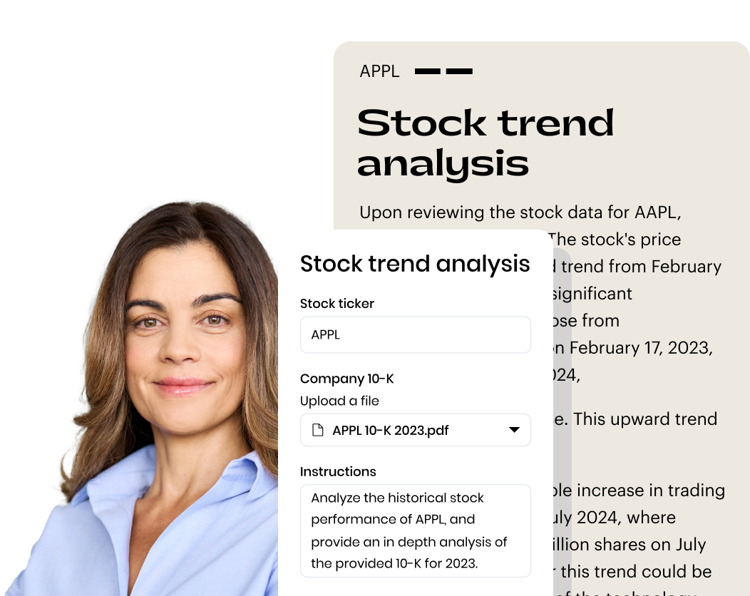 Stock trends analysis using a custom AI app