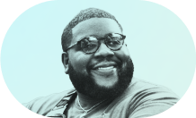 Person pill smiling