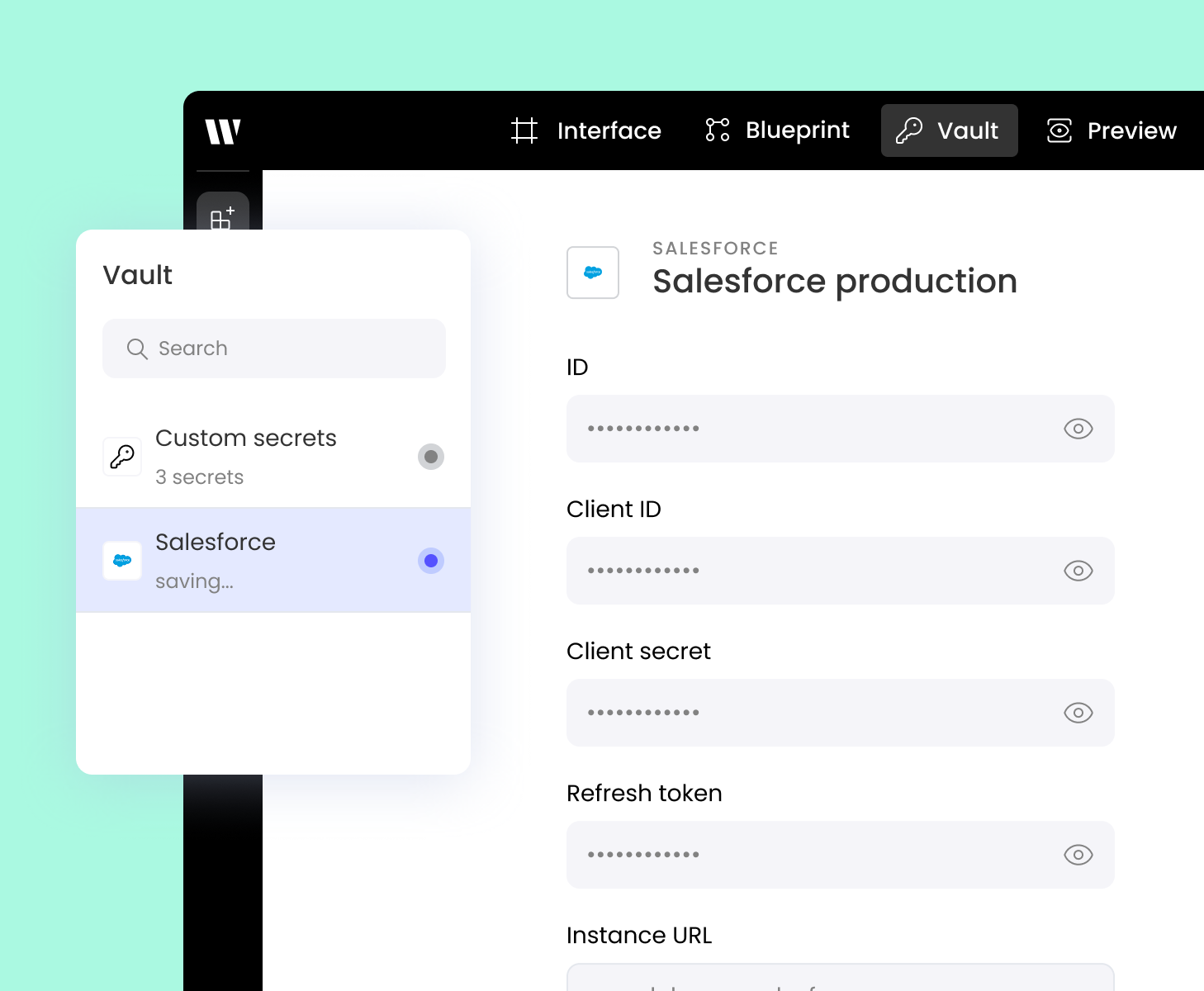 Centrally manage API credentials in an encrypted vault—scoped to each agent with granular permissions.