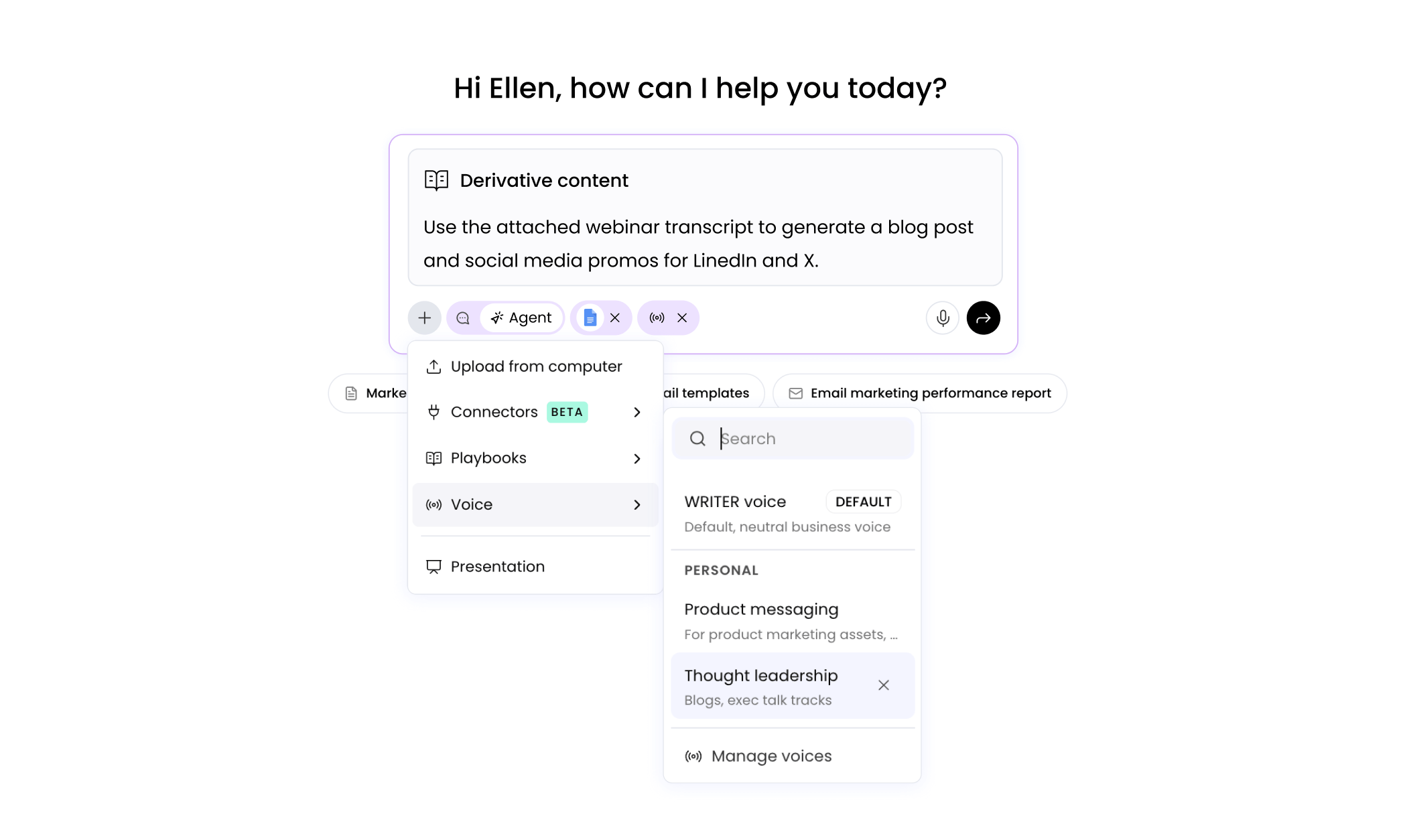 Add a voice to WRITER Agent