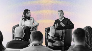 Marketing executives at WRITER Roadshow London 2026 at Shangri-La The Shard discussing agentic AI implementation and transformation strategies